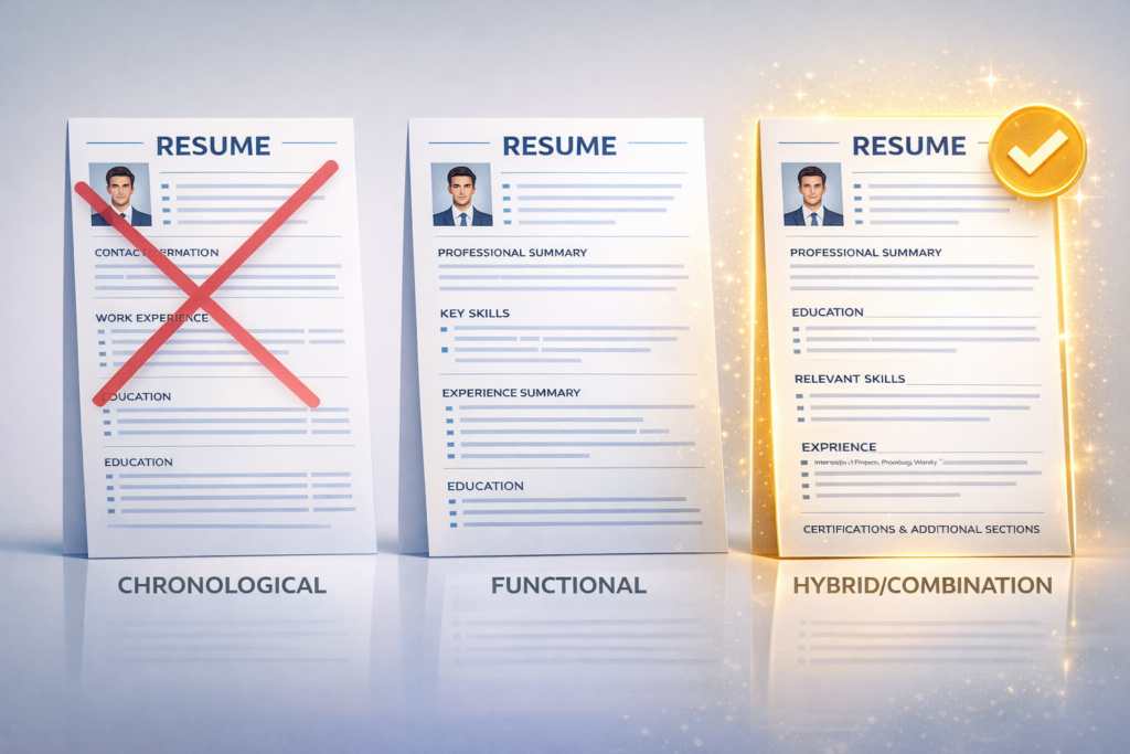 Best resume format for fresh graduates - hybrid combination