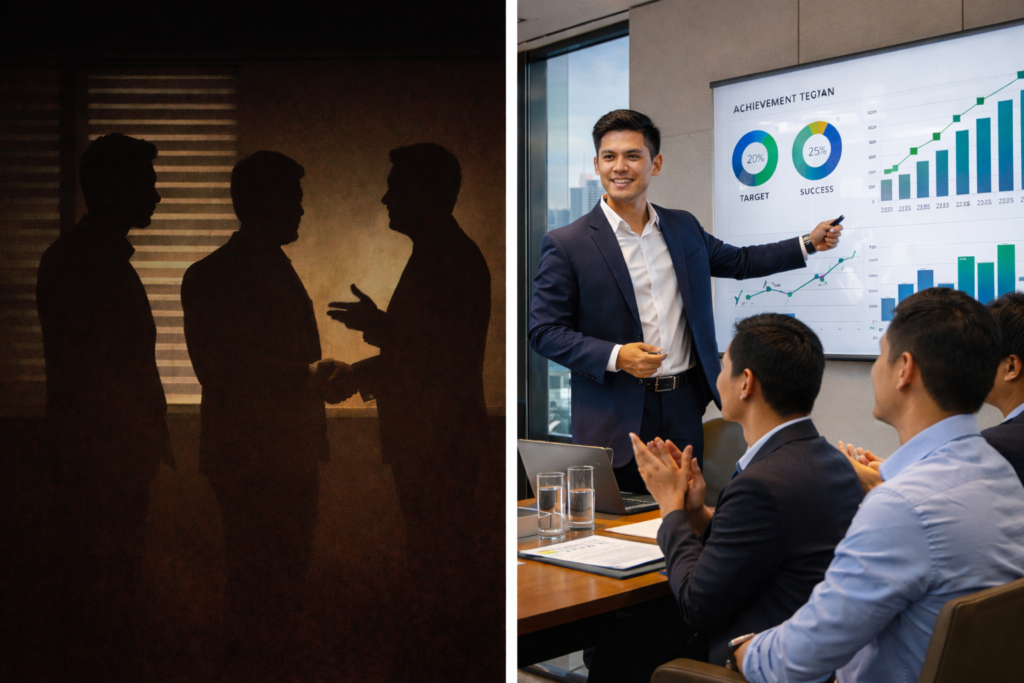 Career advancement strategies Philippines comparing connection-based versus merit-based promotion paths in corporate environment