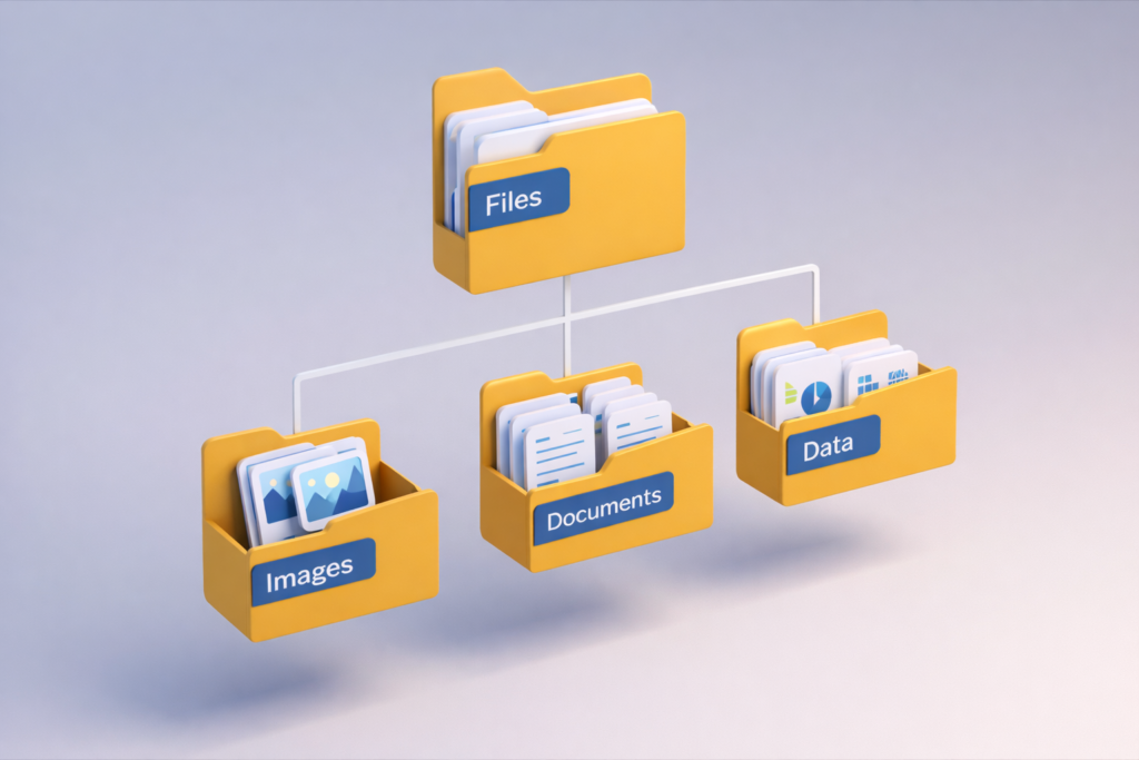 Ideal blog post extraction folder structure with images, content formats, and SEO data