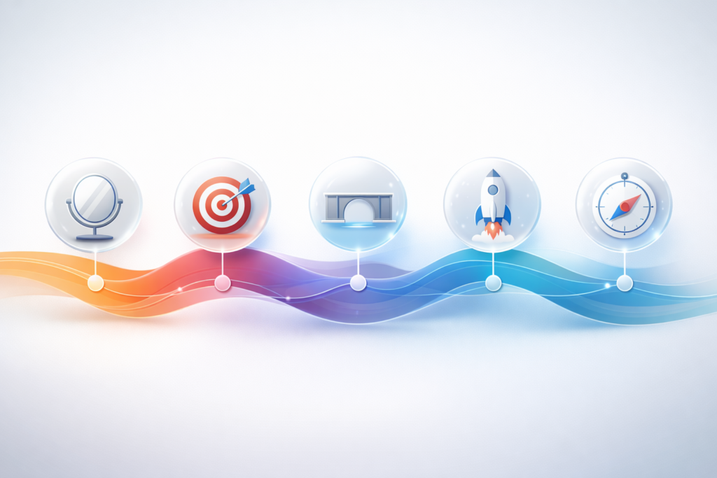 Career development plan infographic showing 5 essential steps