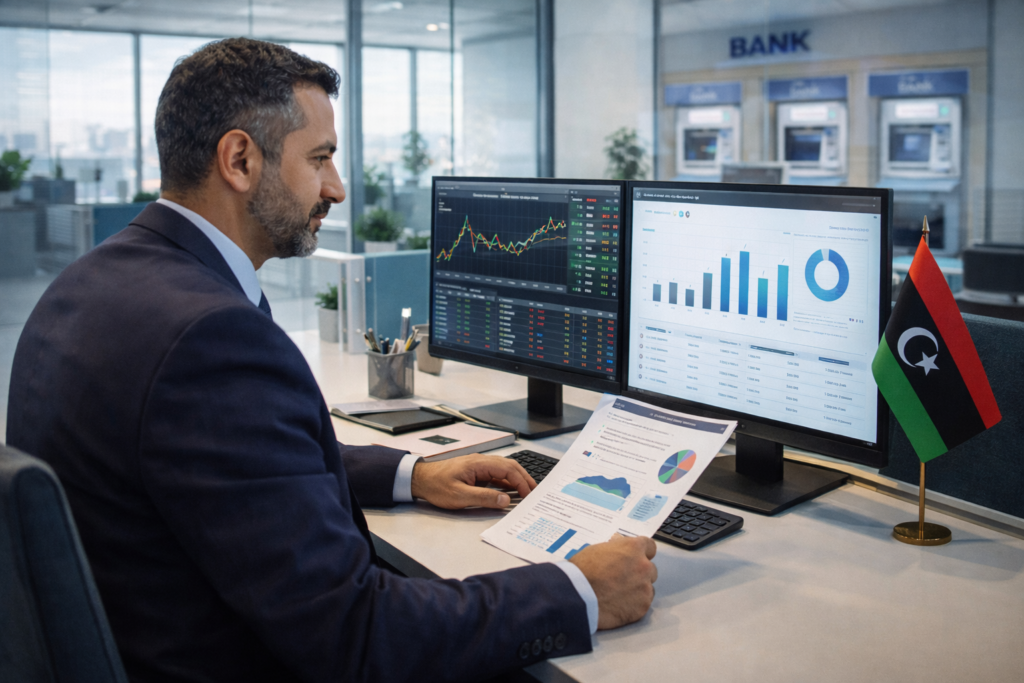 Career advancement in Libyan banking sector - Professional at modern financial institution