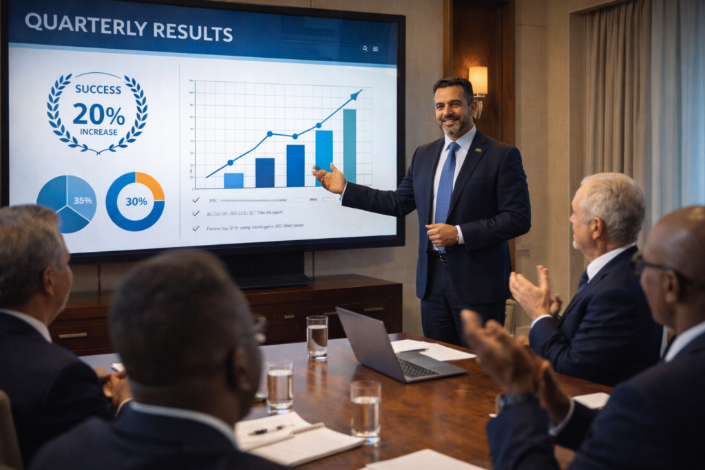 Advance career without changing jobs Libya - Professional building visibility through executive presentation