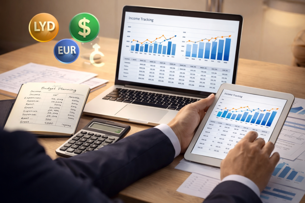 Financial management skills for multiple income streams showing budgeting and income tracking tools. Sources of Income