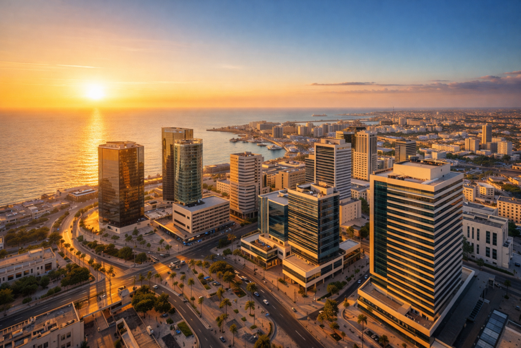 Career advancement strategies Libya - Tripoli business district representing professional growth opportunities