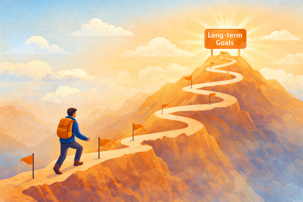 Stay focused on progress not perfection with consistent wealth-building habits and long-term financial goals